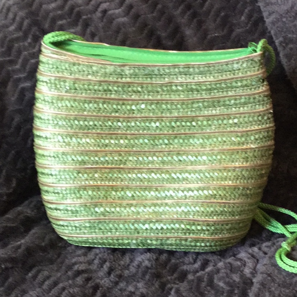 Vintage Warren Reed straw basket weave purse tote